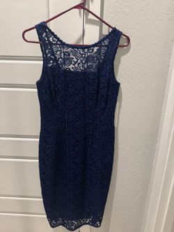 Navy Lace Midi Dress