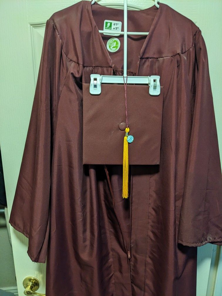 ASU Graduation cap robe and tassle