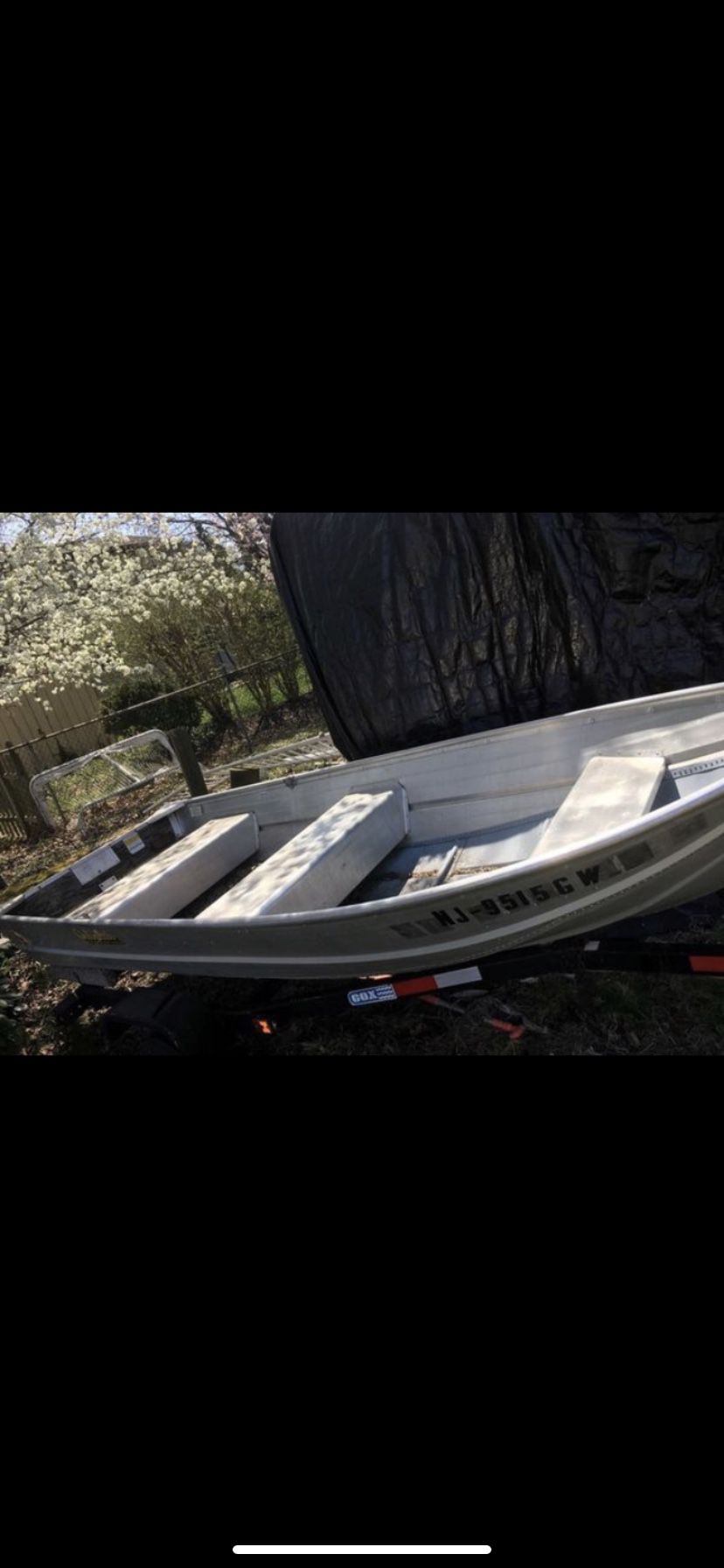 Cabelas 12’ Aluminum Boat with Trailer