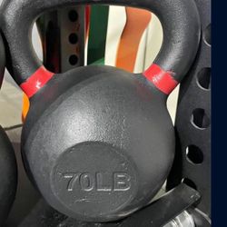 Cast Iron Kettlebell 70 LB - Black Matte Texture Finish - we have other weights available!