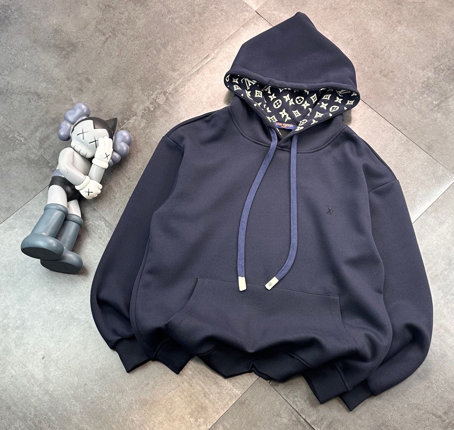Double-draw loose-fitting hooded sweatshirt! L
