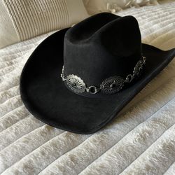 Beautiful Black And Silver Cowboy Hat