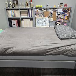 Bookcase Daybed with Bulletin Board and Trundle and 2 mattresses