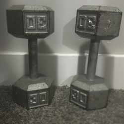 2 steel dumbbells