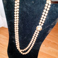 Vintage 2 Strand Quality Faux Pearle Necklace
