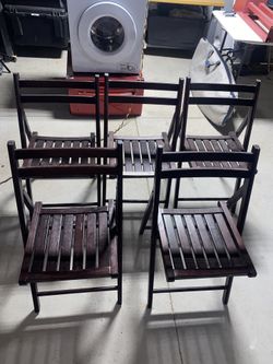 5 set of patio outside chairs, foldable, from world Market Thailand