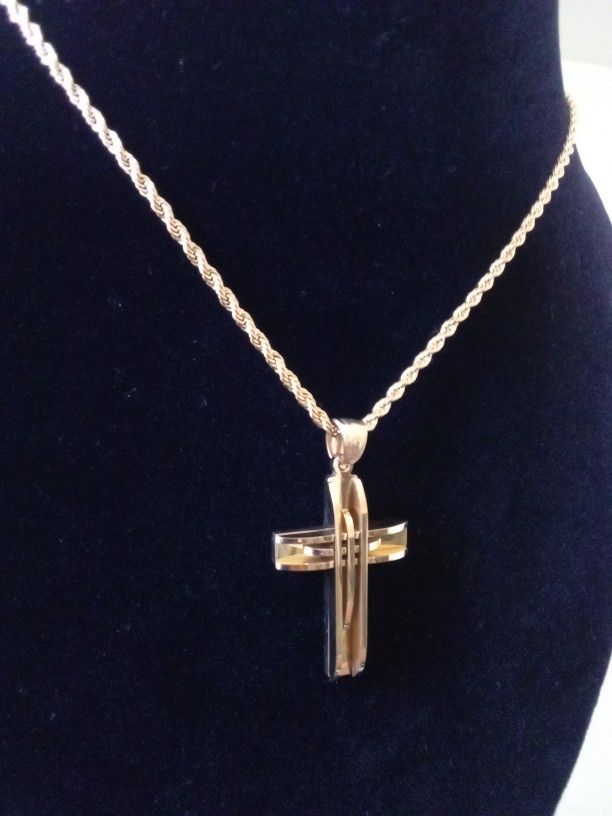 Gold 18k Plated Rope With Pendant Chain