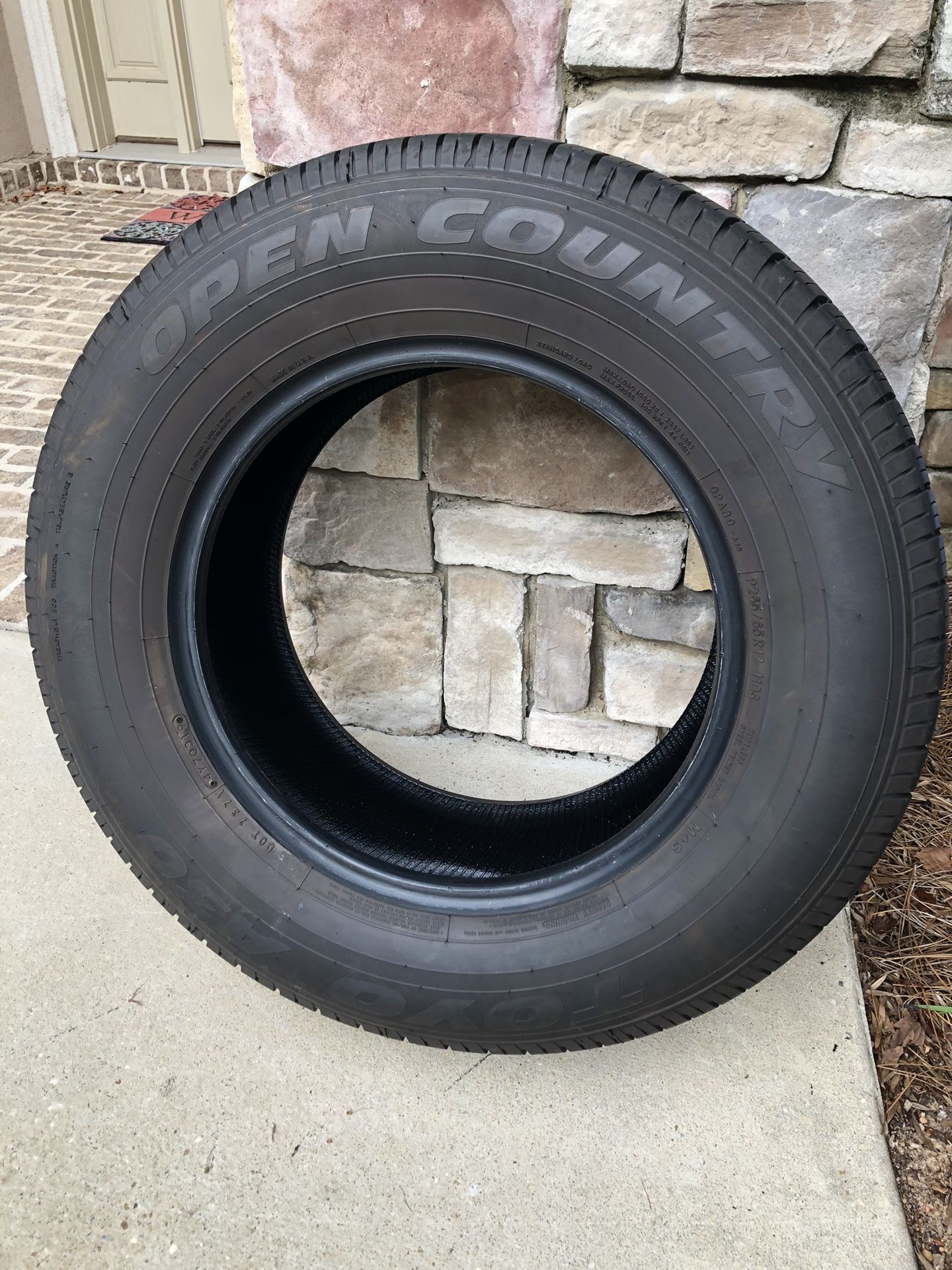 Set of 4 Toyo truck tires for 17” wheels.