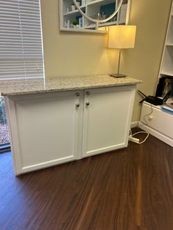Granite-Top Credenza Buffet Storage Piece Haber Model Style