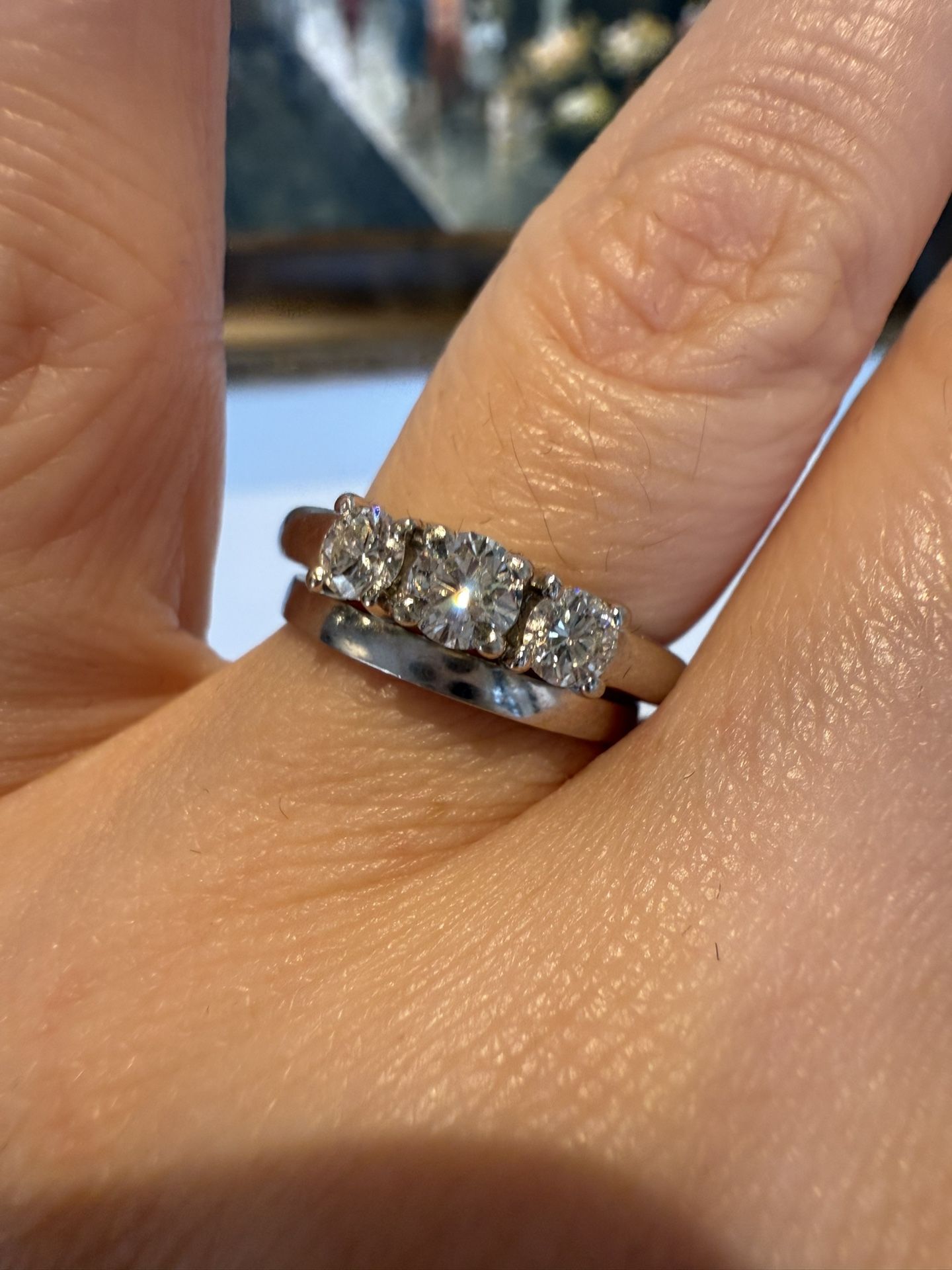 14K White Gold Natural Diamonds Ring