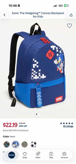 Sonic backpack with lunch bag