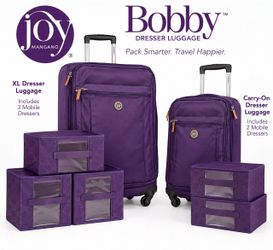 Joy Mangano Bobby Dresser Luggage Set Purple