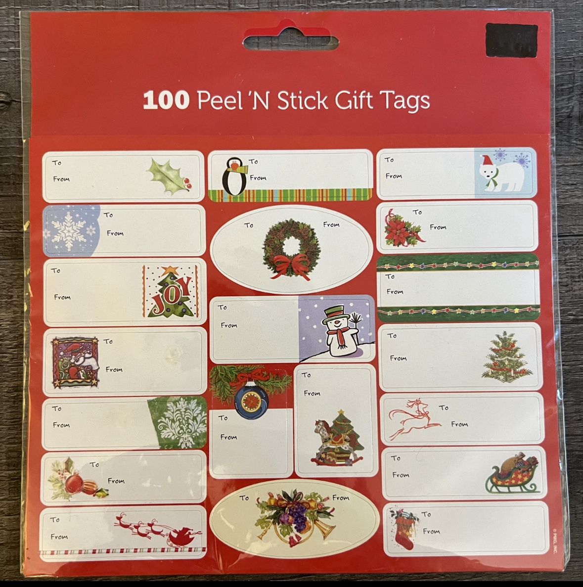 NWT Pack of 100 Peel n Stick Christmas Gift Tags