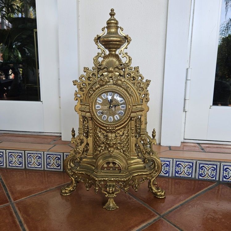 Franz Hermle Mantel Clock And Candelabras 