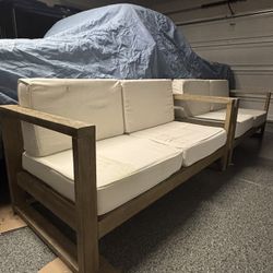Segovia Light Brown Eucalyptus Outdoor Loveseat X 2