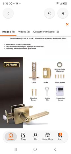 Defiant Tonebridge keyed entry door lever features a modern brushed gold finish and a

square rose plate