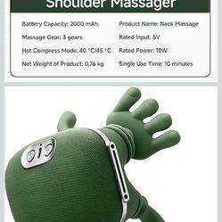 Shoulder Hand Neck Massager Fingers with Heat Simulated Human Hand Design Masajeador De Espalda Y Cuello for Pain Relief Deep Tissue and Back Pain Rel