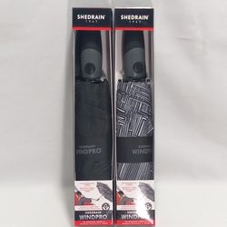 SHEDRAIN WINDPRO Compact Umbrella 46" Available in Black or Lux Black/Gray/ White $12 Each 