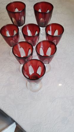 Vintage Cristal D'Arques Luminarc Ruby Red Drink Or Shot Glasses