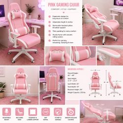 Gaming Chair Office Desk Chair Bunny Pink Chair Like New