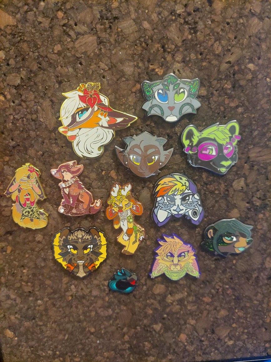 Assorted Furry Enamel Pins