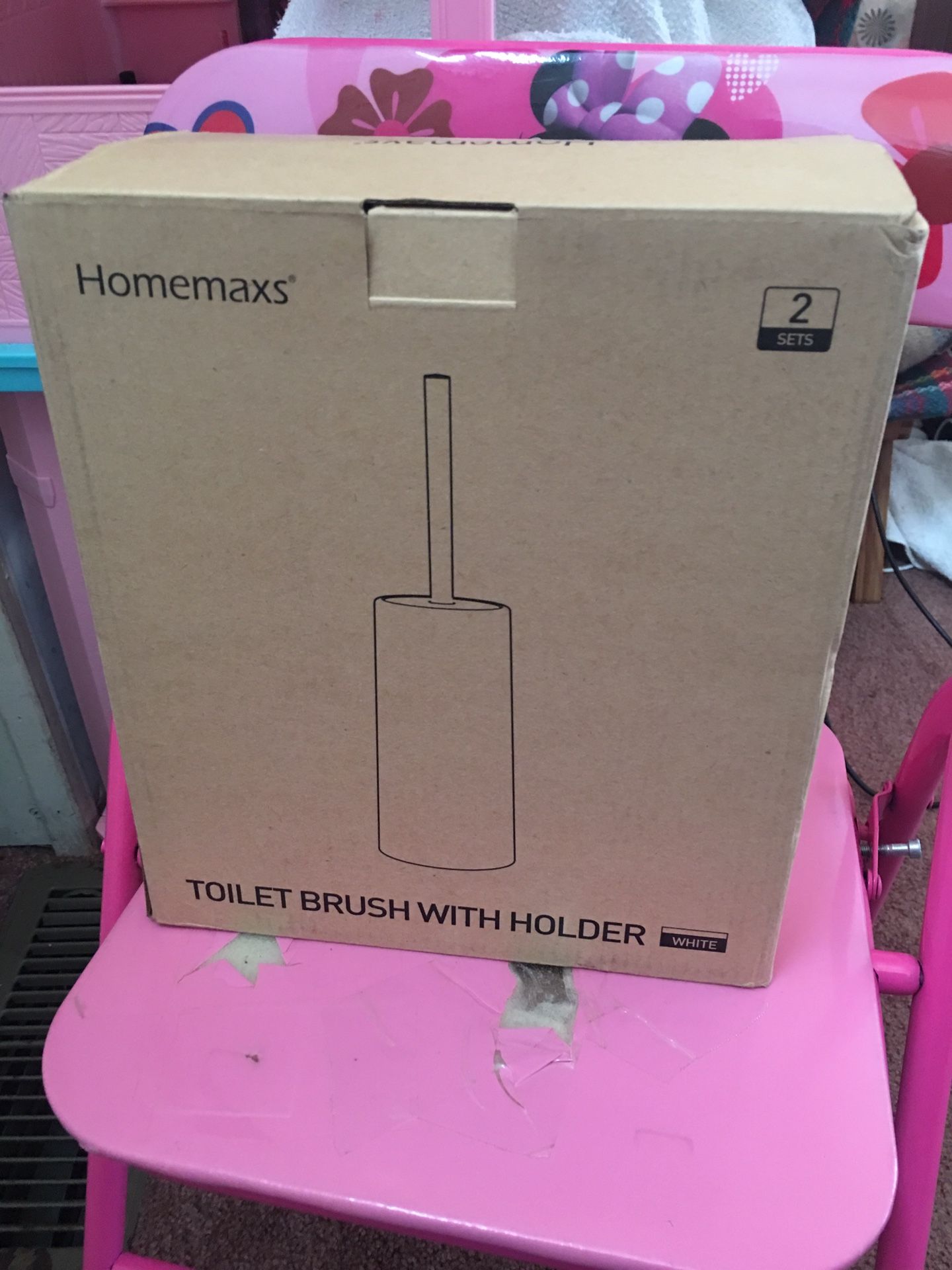 Homemaxs Toilet Brush with Holder 2 Pack- Heavy Duty【2019 Upgraded】 Stainless Steel Length Handle Bowl Brush Set – Ergonomic, Durable Shed-Free Scrub