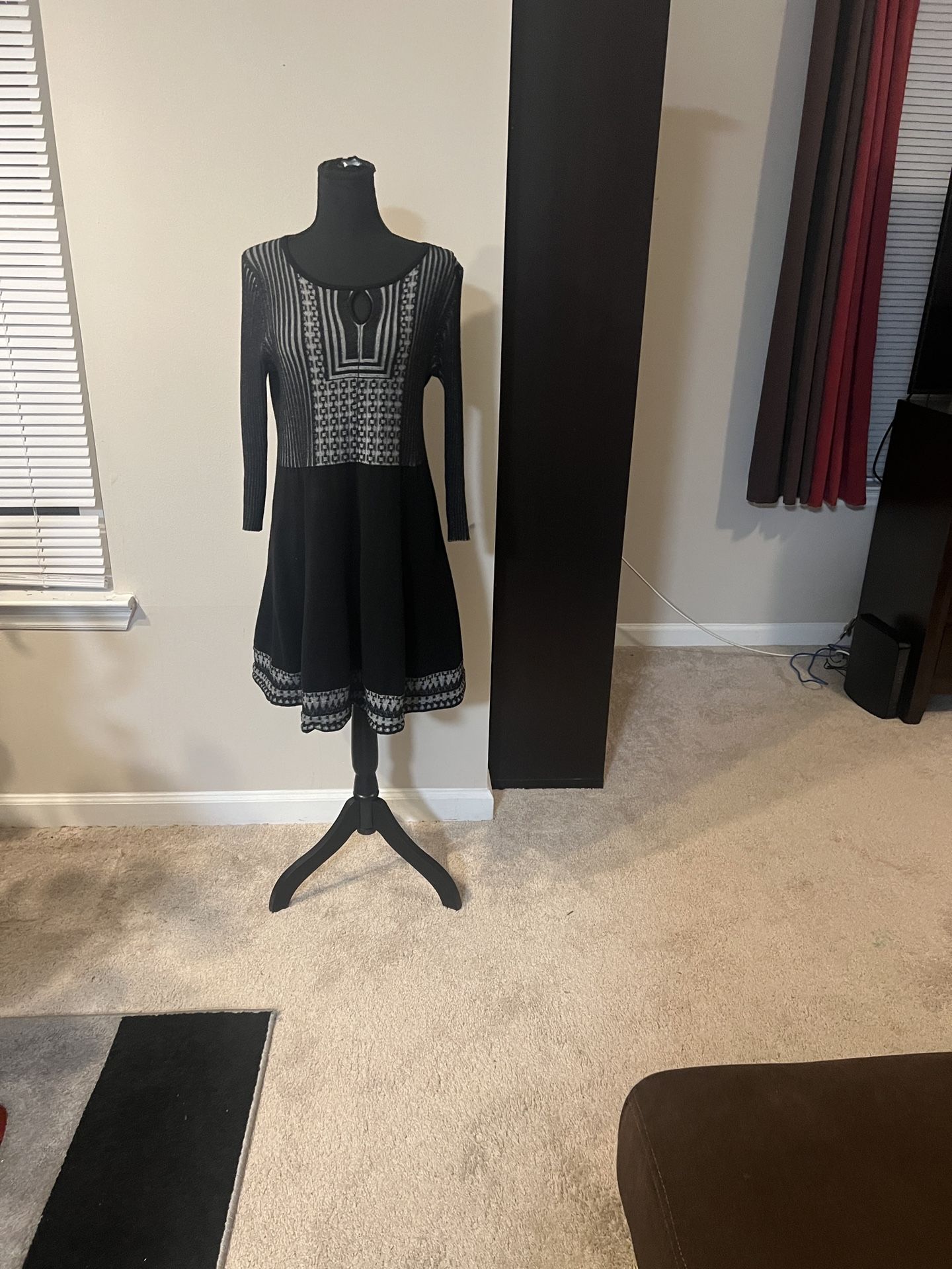 Grey And Black Sweater Dress