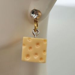 Cheese Block Earrings 