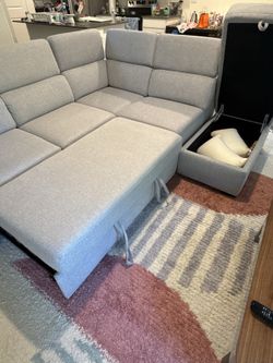 3 piece Sectional Sofa/Couch with Trundle Bed and Ottoman