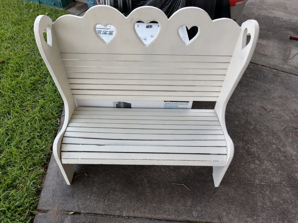 Cute little white bench