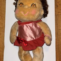 1984 Hallmark Kenner Hugga Bunch Tweaker Jitterbug Baby Doll Red Dress Plush Bow
