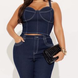 Sexy denim Capri Outfit