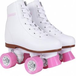 Chicago Girls Rink Roller Skates – Classic High-Top Quad Skates, Padded Ankle Collar, 54mm Urethane Wheels, Adjustable Trucks, Indoor & Outdoor