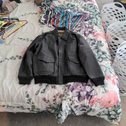 Landing Leathers Men Air Force A-2 Leather Flight Bomber Jacket 