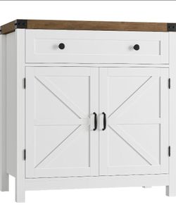 31.5"W Kitchen Storage Cabinet, Farmhouse Coffee Bar Cabinet.