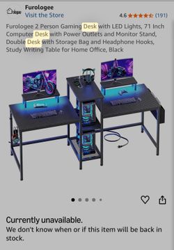 Double gaming desks