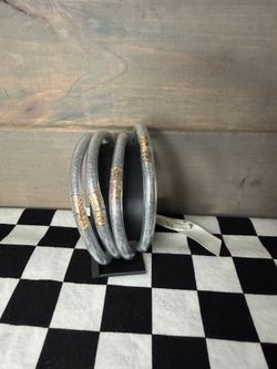Plunder Silver Tone Glitter Bangles