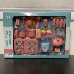 Kitchen Play Set NEW SEALED Kids Toy Food Stove Oven Cooking Cups Children 3+