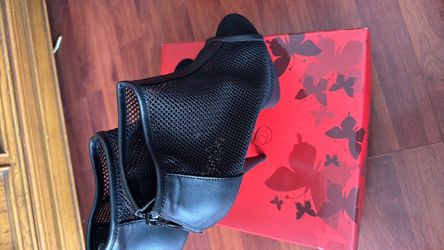 Black Mesh Open-Toe Ankle pleasers  Booties