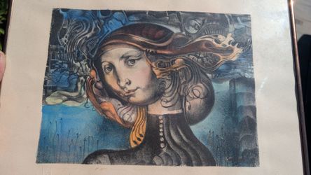 ENDRE SZASZ lithograph framed The Daydreamer Hungarian