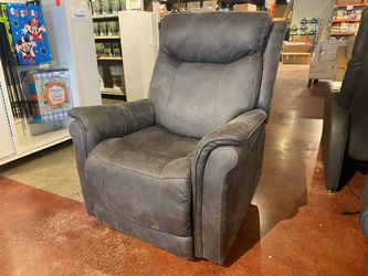 Dark Gray Power Recliner with Side Pocket