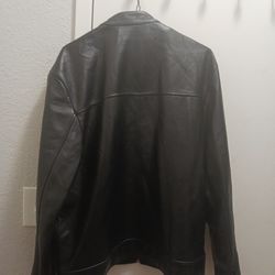 M JULIAN WILSONS LEATHER MEN L  GENUINE BLACK JACKET USED Please Read Descriptio