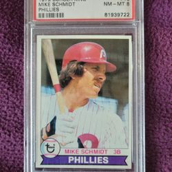 MIKE SCHMIDT 1979 Topps "Burger King" #16 PSA Graded Card NM-MT 8 MLB Phillies