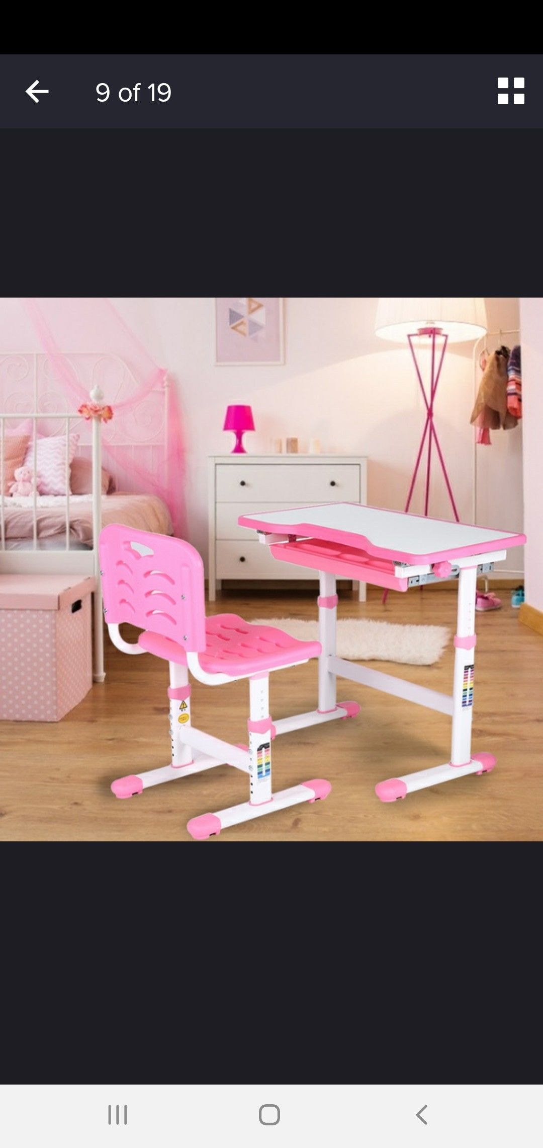 Kids adjustable desk and chair