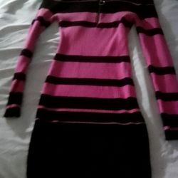 No Boundaries Pink&Black Stripe Dress