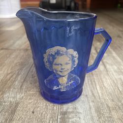 Shirley Temple Blue Cobalt Glass Creamer/ Pitcher -1930s