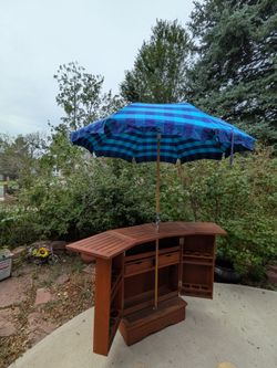 MCM Teak Portable Bar