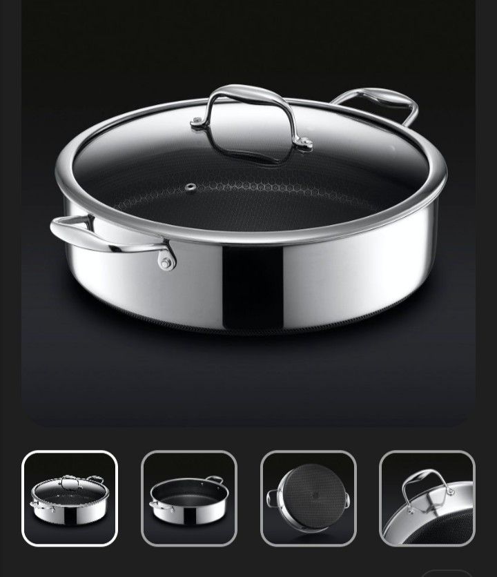 HexClad New Five Piece Chicken Fryer Cookware Set.