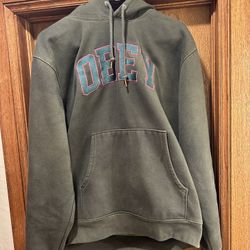 Obey Army Green Embroidered Hoodie