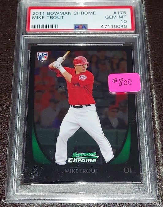 2011 BOWMAN CHROME MIKE TROUT RC PSA 10
